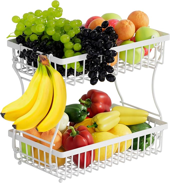 Fruit Basket, 2-Tier Fruit Bowl by Nbwxcwbs