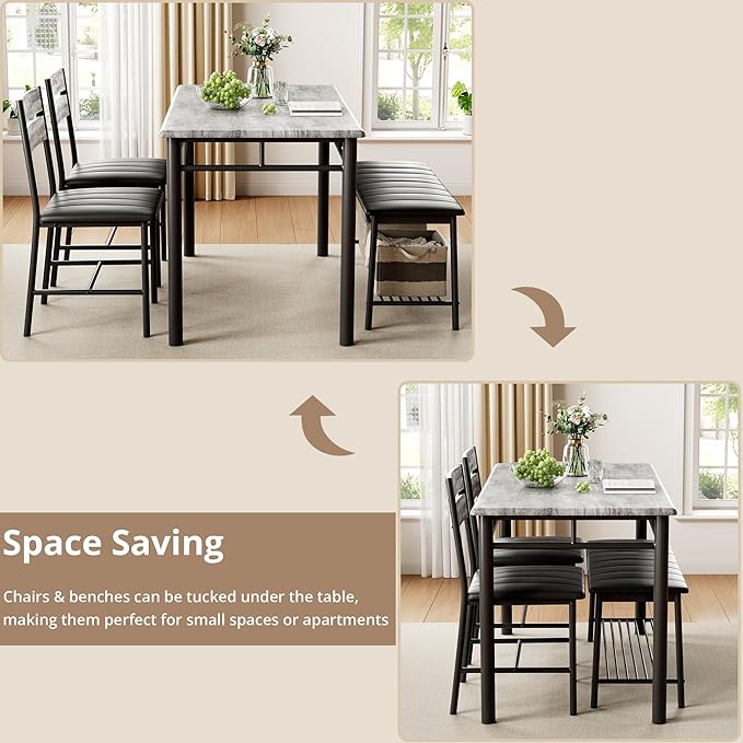 IRONCK Dining Table Set for 4, Kitchen Table - Image 6