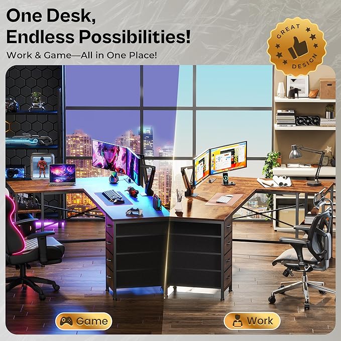 Huuger 63 Inch L Shaped Desk - Image 8