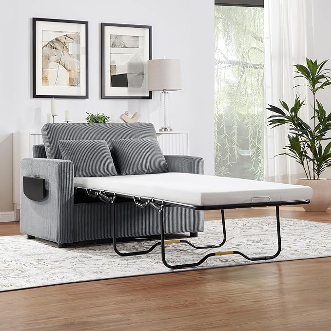 Twin Size Sofa Bed 47.2" Sleeper Sofa Loveseat Sofa - Image 5