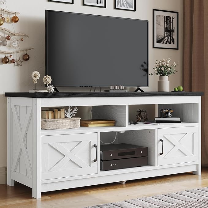 YITAHOME TV Stand for 65/55 Inch Television, Farmhouse Entertainment Center by YITAHOME