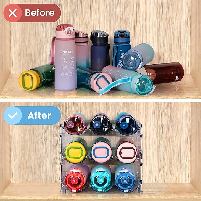 Water Bottle Organizer for Cabinet, 3 Pack Water Bottle Organization and - Image 4