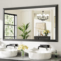 55x32 Inch Black Bathroom Mirror by Briivuemodernmirrors