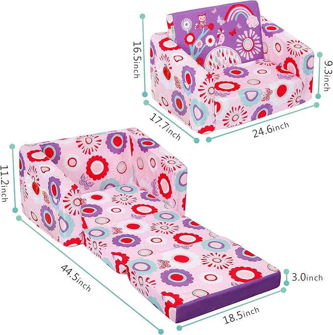 MallBest Kids Sofas Children's Sofa Bed Baby's Upholstered Couch Sleepover - Image 2
