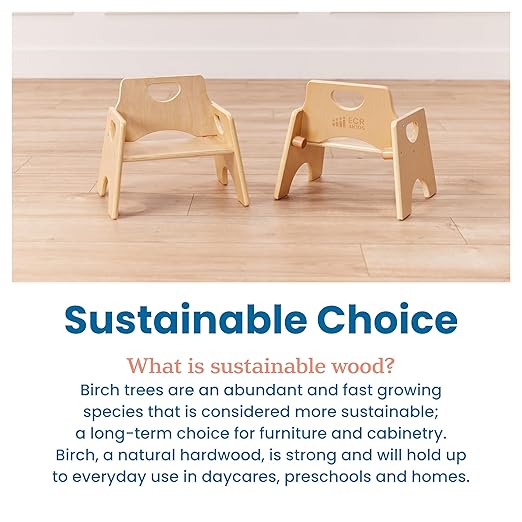 ECR4Kids Stackable Wooden Toddler Chair, Kids Furniture - Image 8