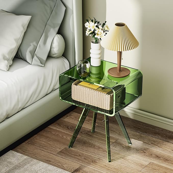 Acrylic Side Table, Acrylic Nightstand Bedside Table - Image 8