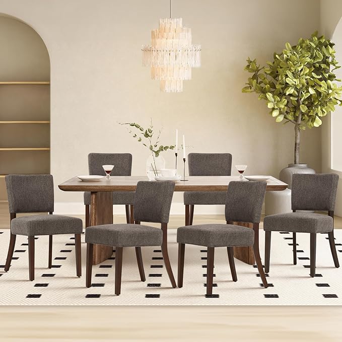 COLAMY Mid Century Modern Dining Chairs Set of 6, Upholstered Kitchen Chairs by COLAMYINC