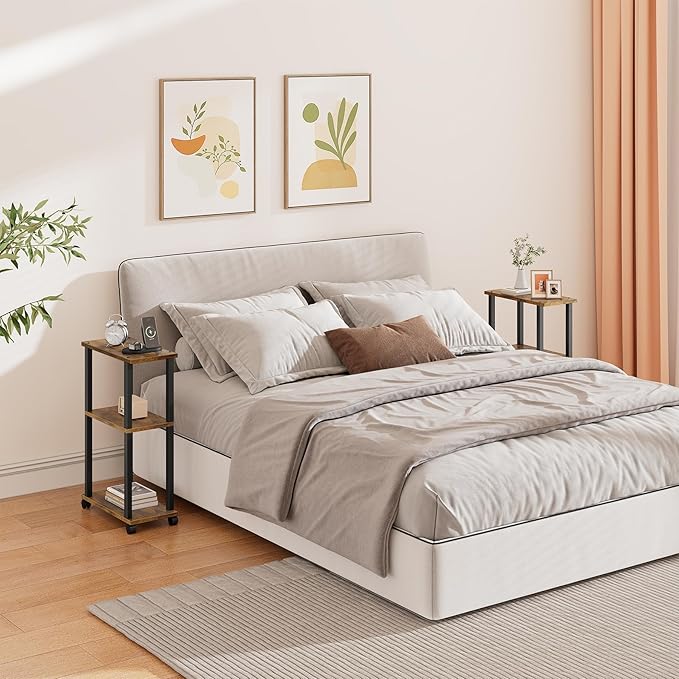 TUTOTAK Small Side Table, Narrow End Table, Bedside Table, Couch Side Table - Image 6
