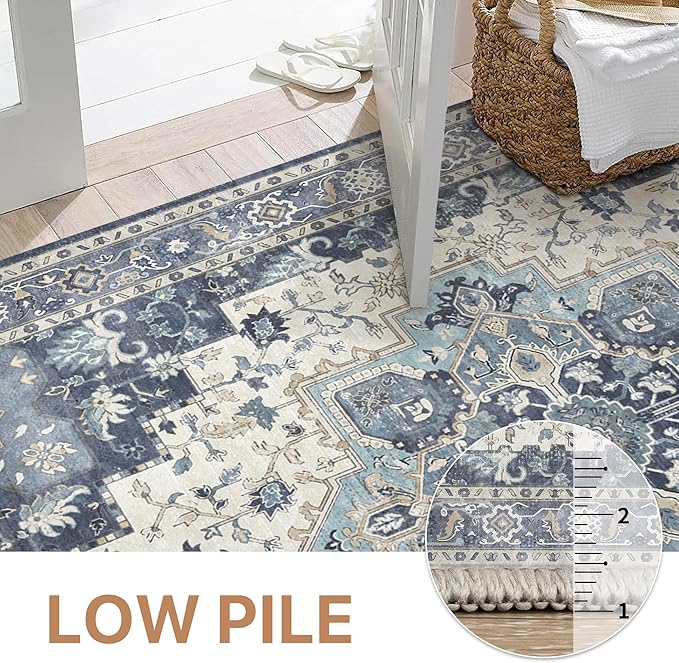 GENIMO 2x6 Runner Rugs for Hallway, Machine Washable Non Slip Vintage Rugs - Image 4