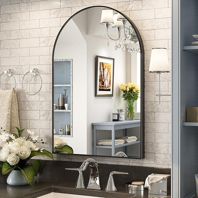 Arched Wall Mirror 24"X36", Modern Farmhouse Mirror Wall Mounted, Curved Arch - Image 2
