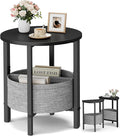 Vagusicc Small Round Side Table End Table, Tall Accent Table by Vagusicc