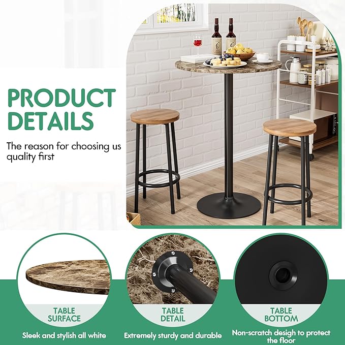 Shahoo Round Bar Table, Cocktail Tables - Image 6