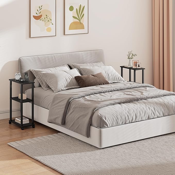 TUTOTAK Small Side Table, Narrow End Table, Bedside Table, Couch Side Table - Image 5
