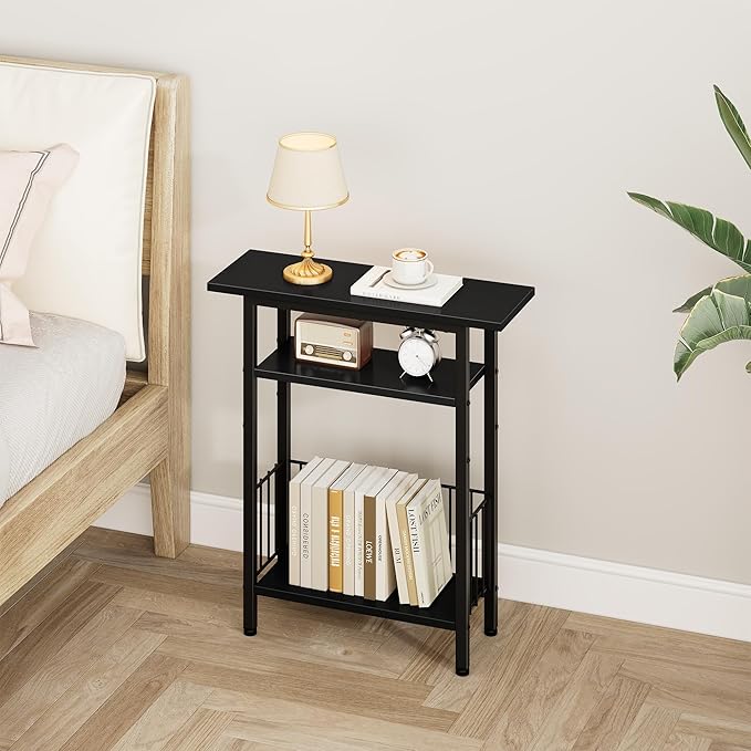 Vagusicc Narrow Side Table, 3-Tier Skinny End Table - Image 4