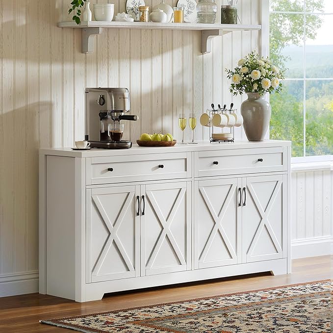 61'' Farmhouse Sideboard Buffet Cabinet by Lyromix