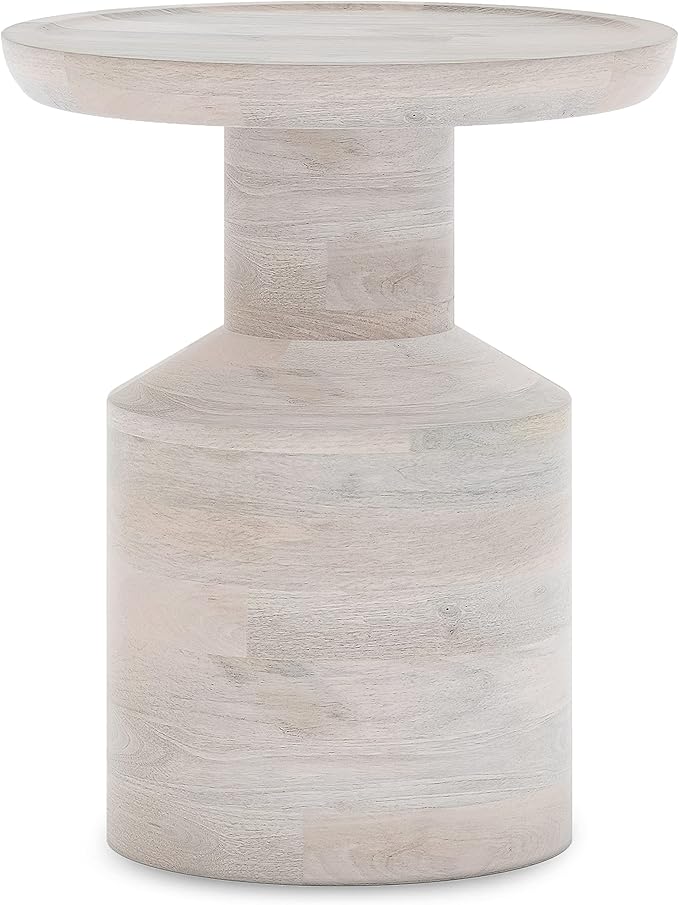 SIMPLIHOME Haynes 16-inch Wide Solid Mango End Table in White Wash, Handcrafted - Image 4