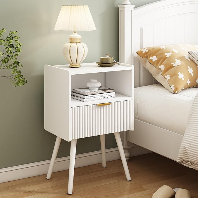 White Nightstand, Modern Bedside Table - Image 9