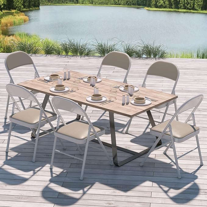 VECELO 4-Pack Folding Chairs Portable Metal - Image 6