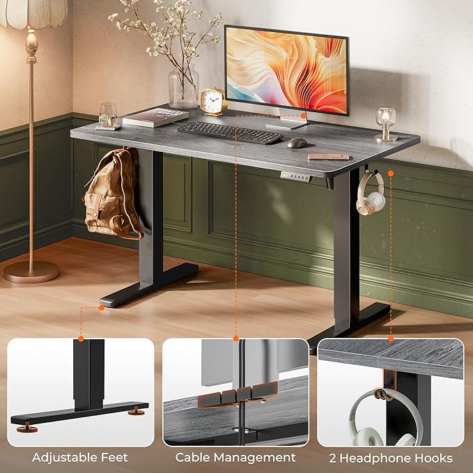 Huuger 48 x 28 Large Electric Standing Desk, Height Adjustable Desk, 27.6" Deep - Image 7