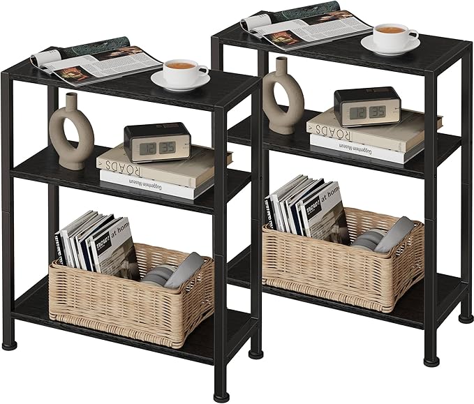 3-Tier Side Table Set of 2, Small End Table, Sofa Side Table by VANTIMO