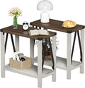 ChooChoo Farmhouse End Table Set of 2, Narrow Side End Table by ChooChoo