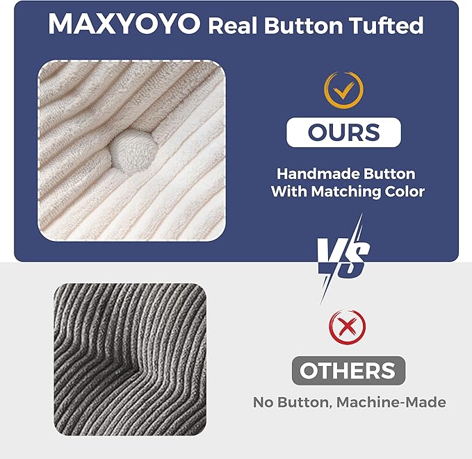 MAXYOYO Bean Bag Chair for Adults, Upholstered Floor Sofa - Image 8