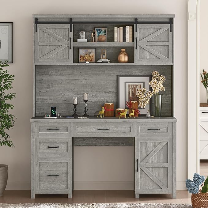 67''H Farmhouse Executive Desk by Halitaa