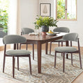 COLAMY Wooden Dining Chairs Set of 4, Modern Fabric Upholstered Dining Room by COLAMYINC