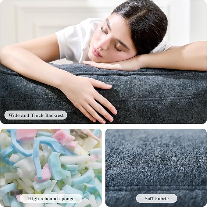 Bean Bag Chair with Ottoman, Comfy Bean Bag Sofa with Memory Foam, Lazy BeanBag - Image 7