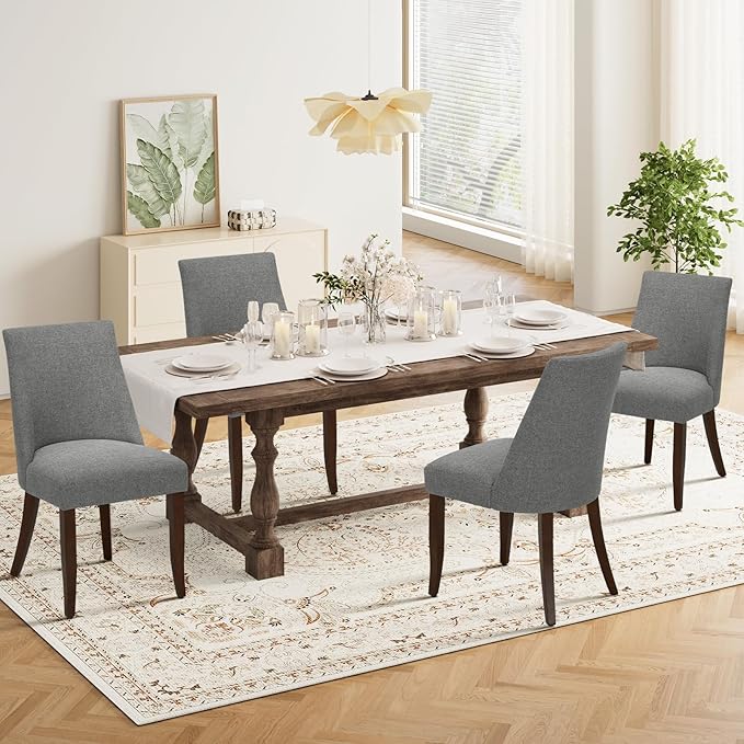 COLAMY Upholstered Dining Chairs Set of 4, Mid Century Modern Kitchen Chairs - Image 2
