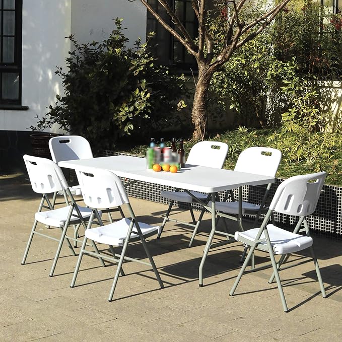 Folding Table 6ft Plastic Folding Table Indoor & Outdoor - Image 7