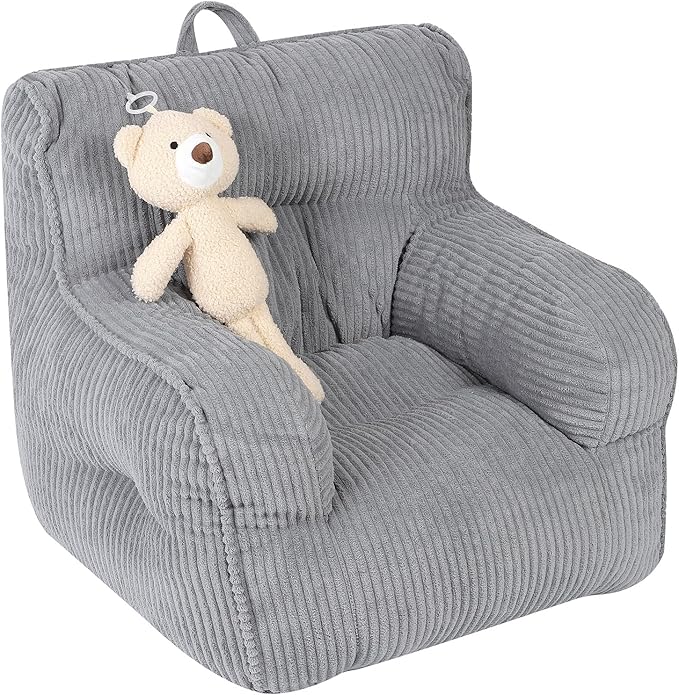 Kids Bean Bag Chair with a Plush Bear, Comfy Toddler Chair by MOMCAYWEX