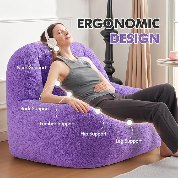 Homguava Bean Bag Chairs for Adults, Giant Beanbag Couch Adult Bean Bag Chair - Image 3