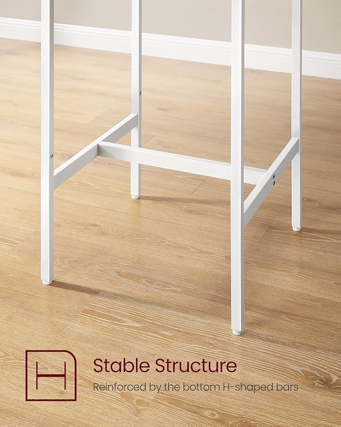 VASAGLE Bar Table and Chairs Set, Square Table - Image 6