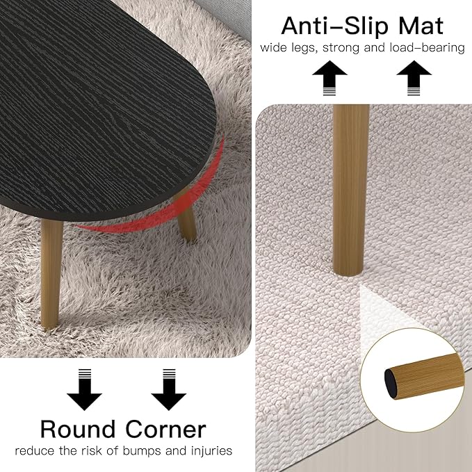 Small Coffee Table for Small Space, Low Table, Floor Table Desk for Sitting on - Image 6