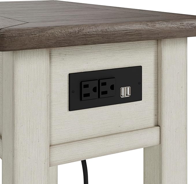 Signature Design by Ashley Bolanburg Farmhouse Chair Side End Table, Light - Image 12