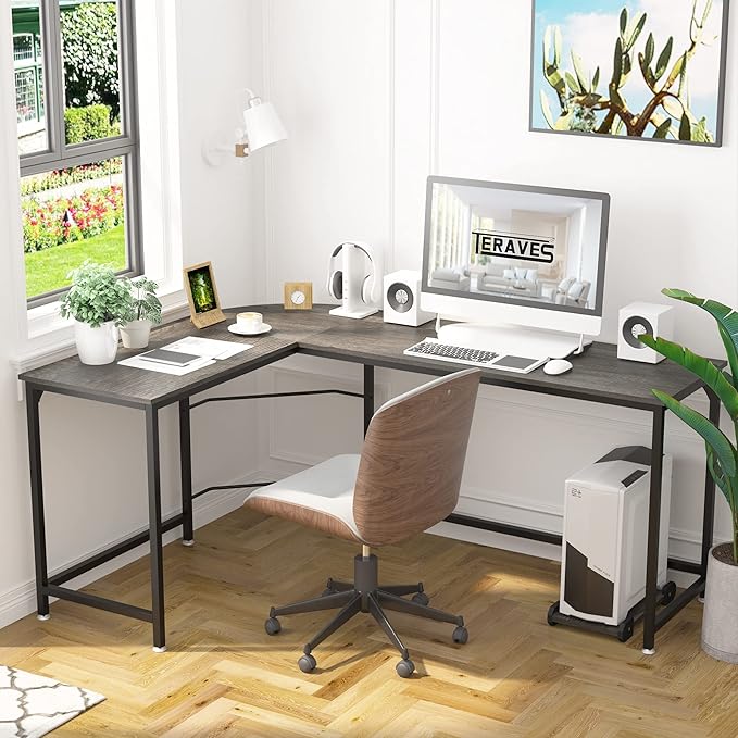 Teraves Reversible L Shaped Desk, 66.1" Gaming Desk, Corner Desks - Image 3