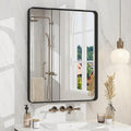 24x30 Inch Black Metal Framed Bathrrom Mirror by CHARMOR