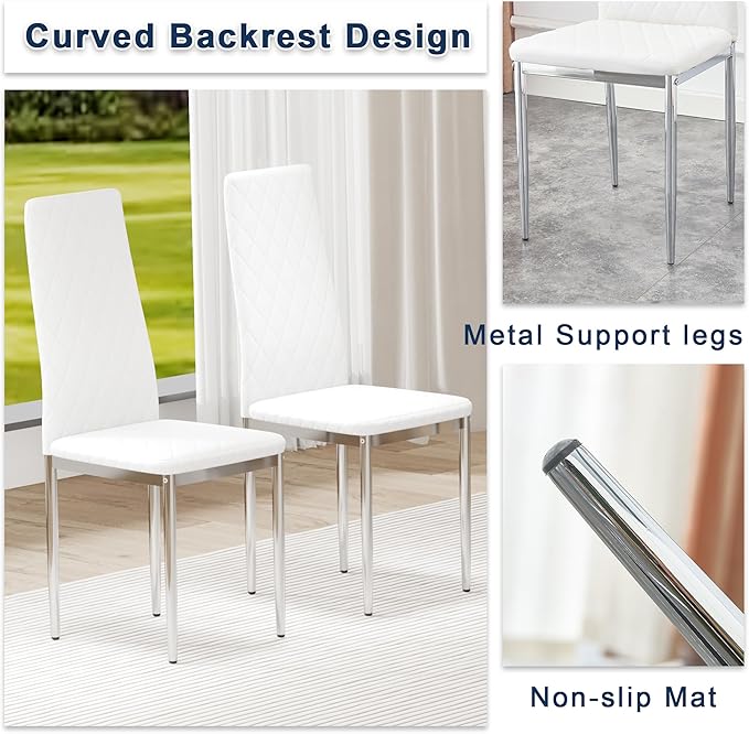 JT Modern Minimalist Dining Chair Fireproof Leather Sprayed Metal Pipe Diamond - Image 3