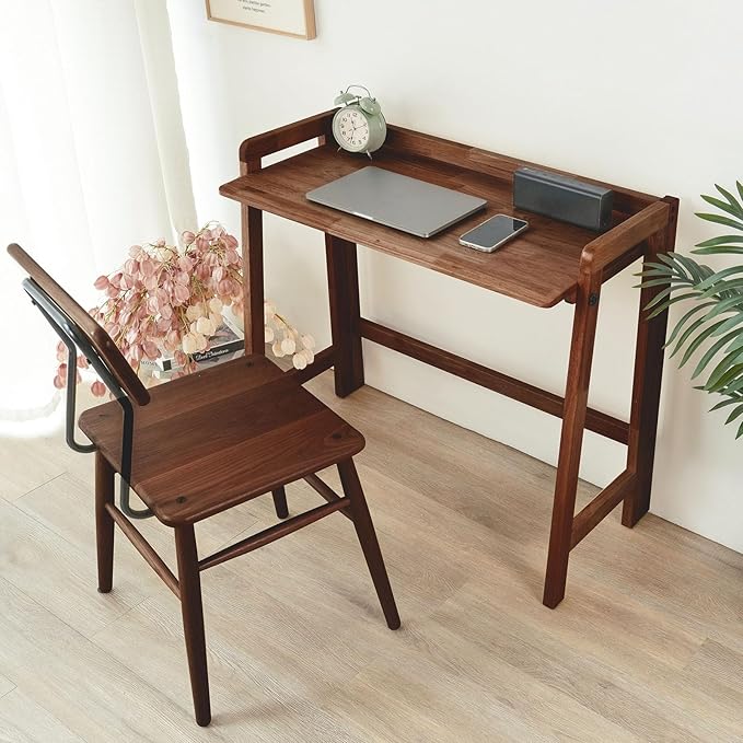 Computer Desk, Foldable Desk, Home Office Desks, Solid Wood Writing Desk by Cttasty