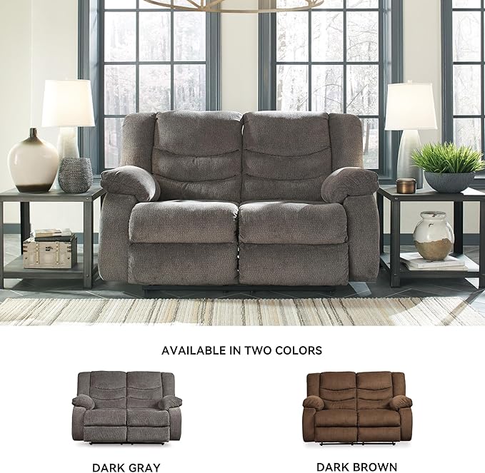 Signature Design by Ashley Loveseat Reclining, Dark Gray - Image 7