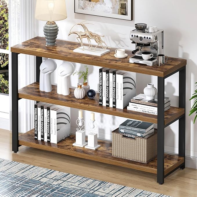 EXCEFUR Industrial Sofa Console Table, Entryway Table - Image 5