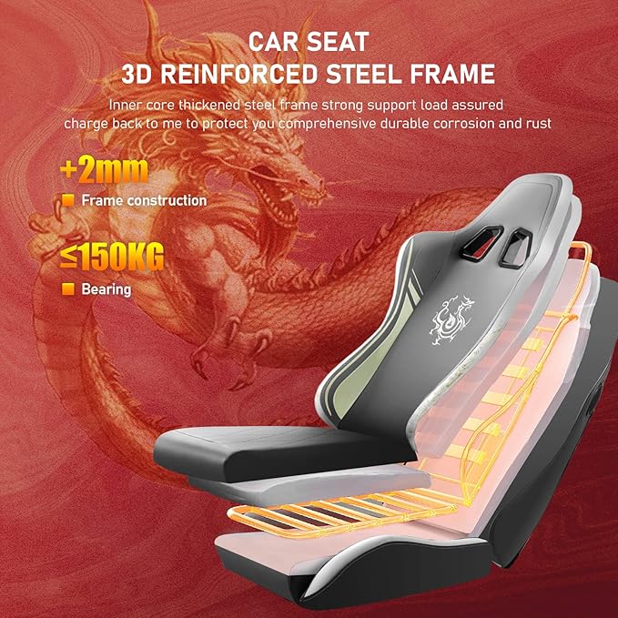 GTPLAYER Gaming Chair with Bluetooth Speakers and Footrest, Dragon Series Video - Image 8