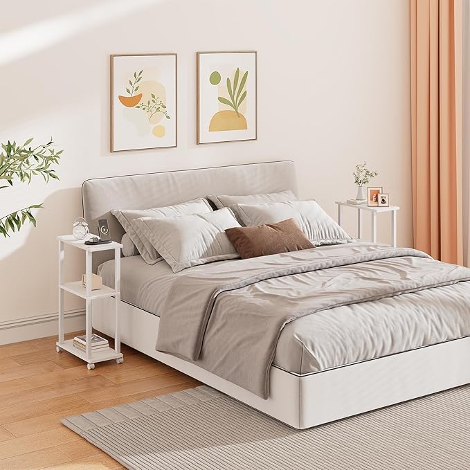 TUTOTAK Small Side Table, Narrow End Table, Bedside Table, Couch Side Table - Image 5