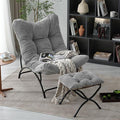 Welnow Accent Chair with Ottoman, Lounge Comfy Soft Leisure Metal Frame Reading by LifeGetsBetterWithWelnow