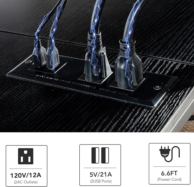 Clikuutory Modern Black 63 inch Metal TV Stand - Image 5