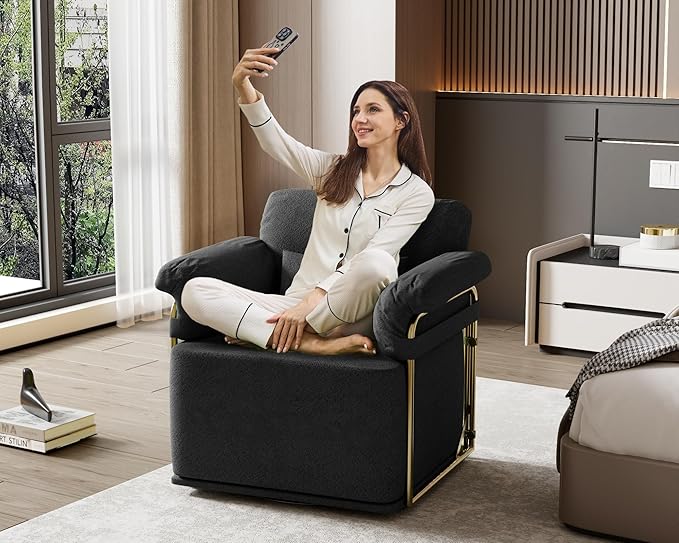 KEIKI Modern Comfy Swivel Accent Reading Chair - Image 4