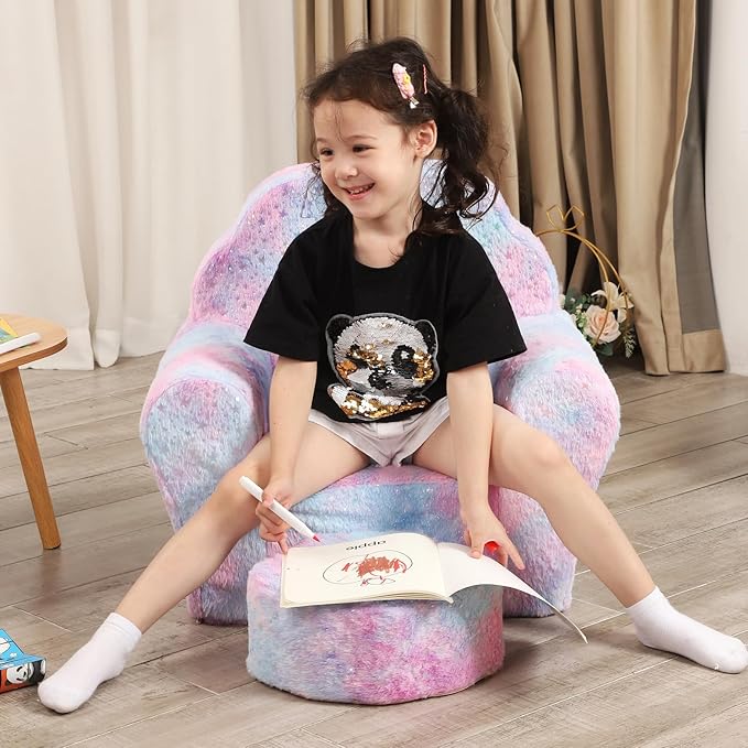 Kids Sofa with Ottoman, Shell-Like Sofa - Image 6