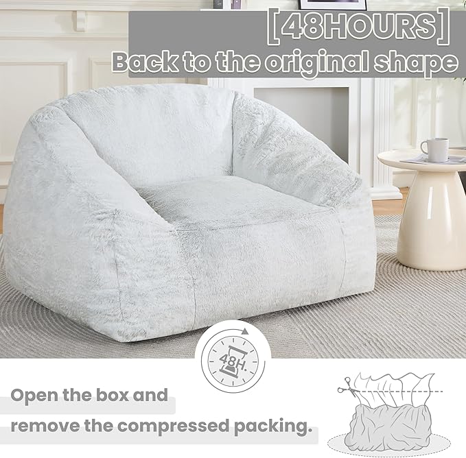 Bean Bag Chairs for Adults, Giant Beanbag Sofa Comfy Reading Chair, Oversized - Image 8