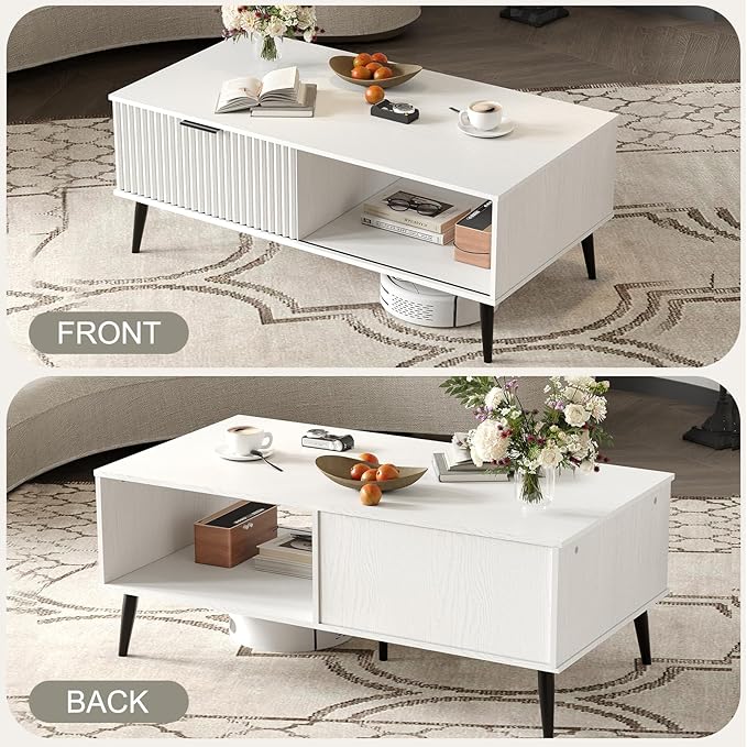 41.34''D Coffee Table, 2-Tiers Farmhouse Coffee Tables - Image 5
